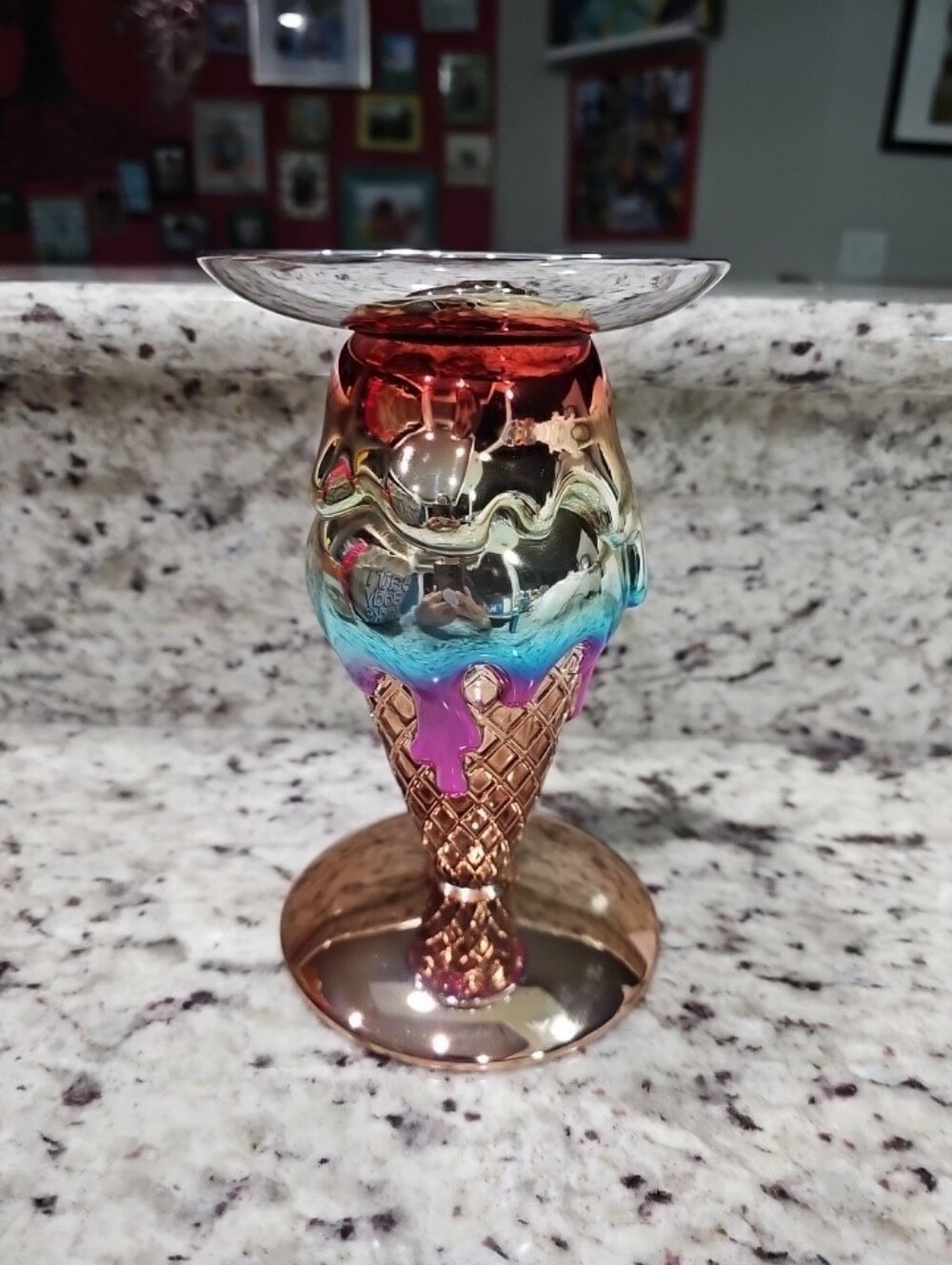 Bath and Body Works Double Scoop Ice Cream Cone 3 Wick Candle Holder NEW